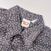 USA製 Go Barefoot ゴーベアフット 裏地使い 花柄 ハーフボタン 半袖 アロハシャツ M/マルチ メンズ