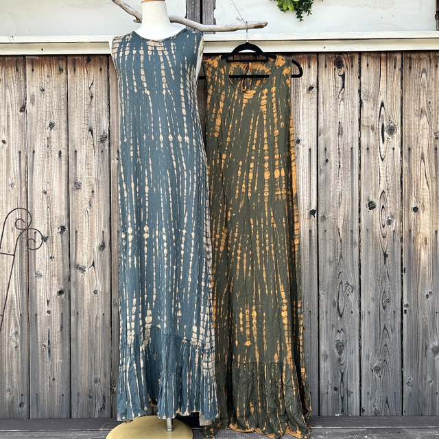 タイダイ後ろリボンロングワンピース