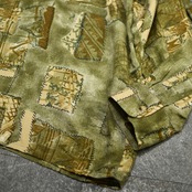 pattern rayon shirt khaki