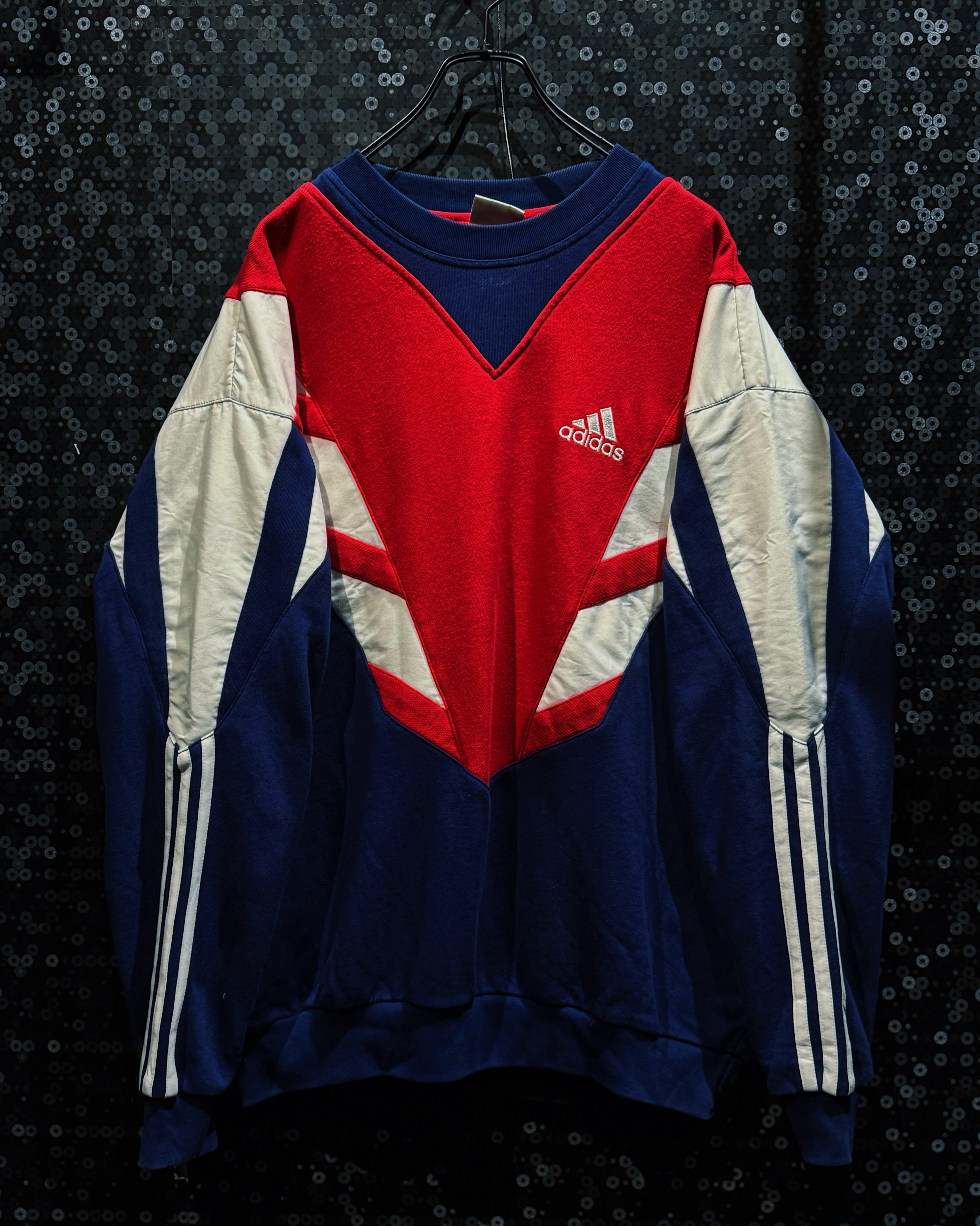 【ÆIEM】“adidas originals” 90s V-Panel Switching Tricolor Sweat Pullover
