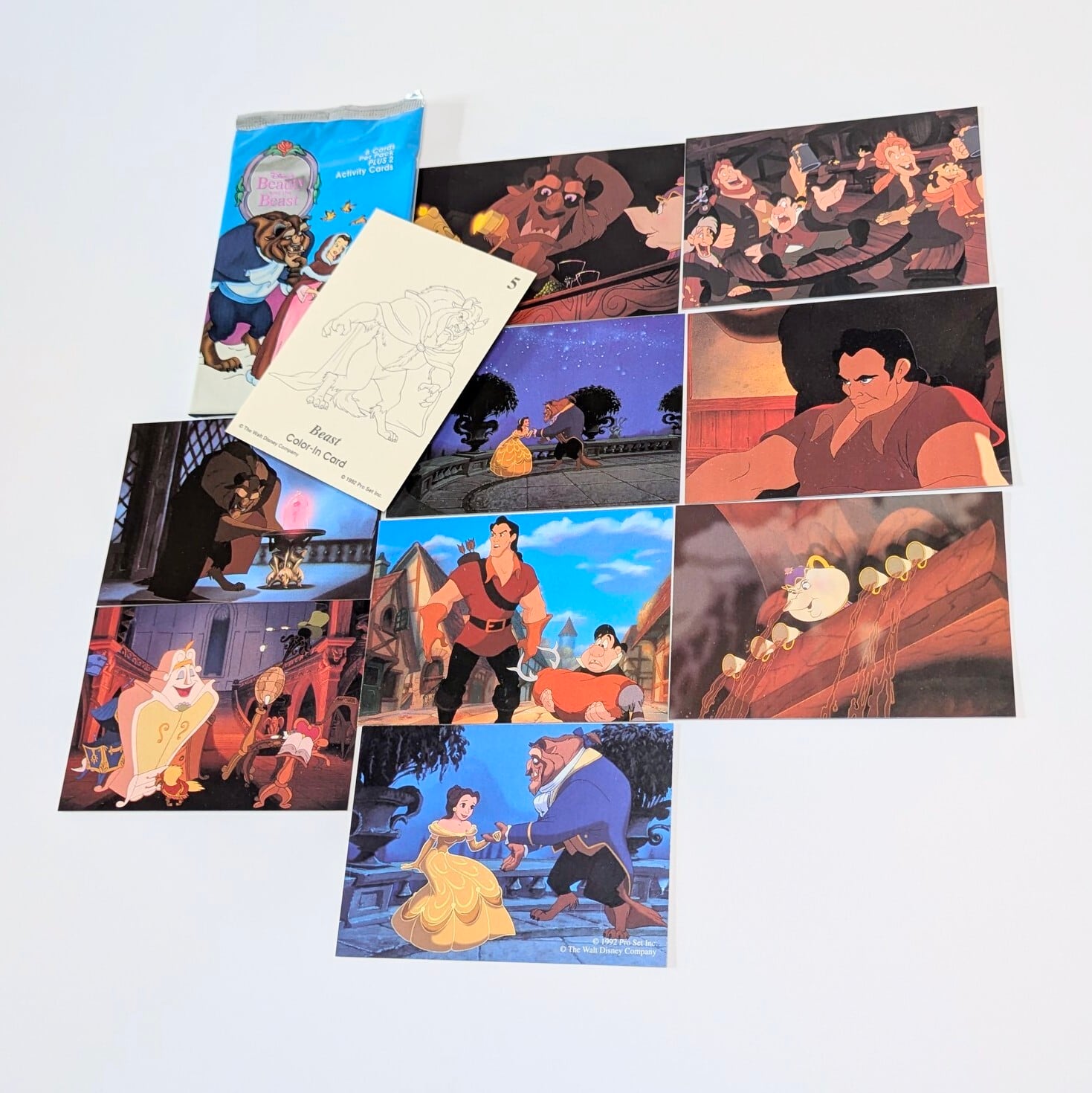 ☆送料無料!☆1992年製 PROSET【 DISNEY / ディズニー Beauty and The Beast (美女と野獣) 】VINTAGE トレーディングカード単品 (1個=8CARDS+2Activity Cards)〚アメリカン雑貨 アメトイ〛