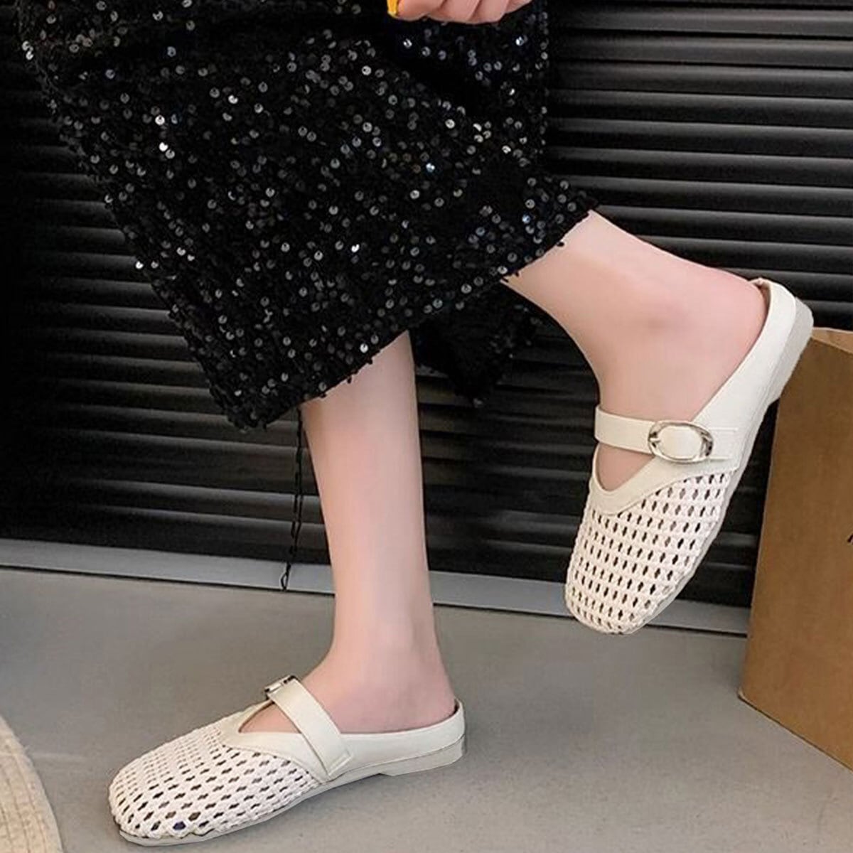 パンプス メッシュ ラウンドトゥ レディース 春夏 韓国 大人 きれいめ 走れるパンプス 歩きやすい 疲れにくい フラット ミュール サンダル つっかけ ぺたんこ 大人可愛い 大人女子