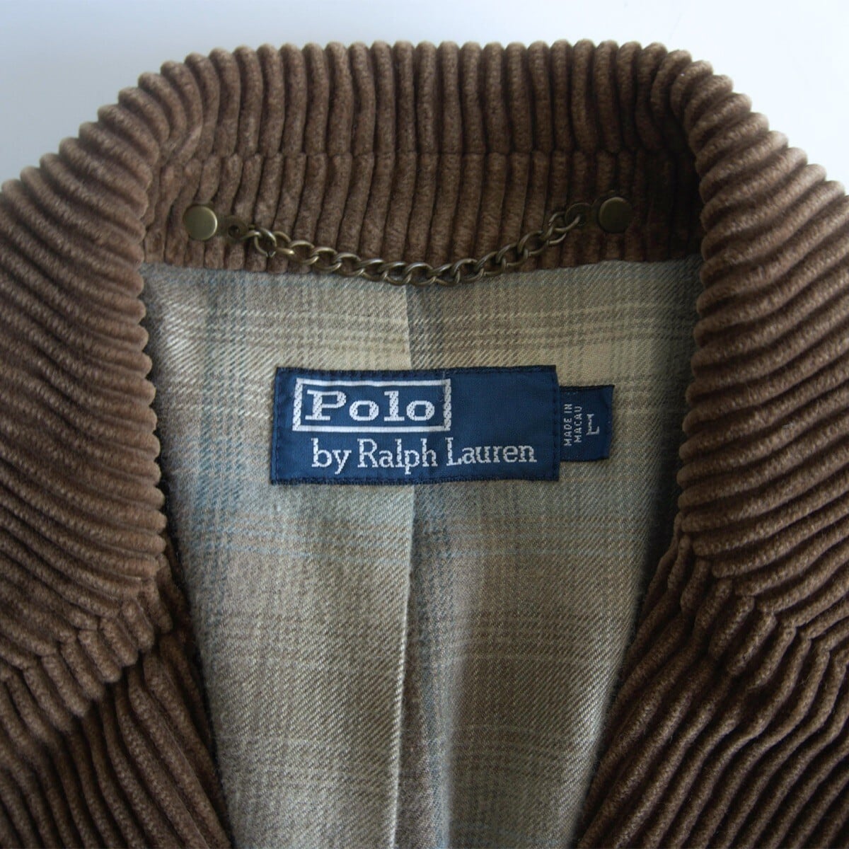 美品】POLO RALPH LAUREN【レザートリム 太畝 コーデュロイ テーラード