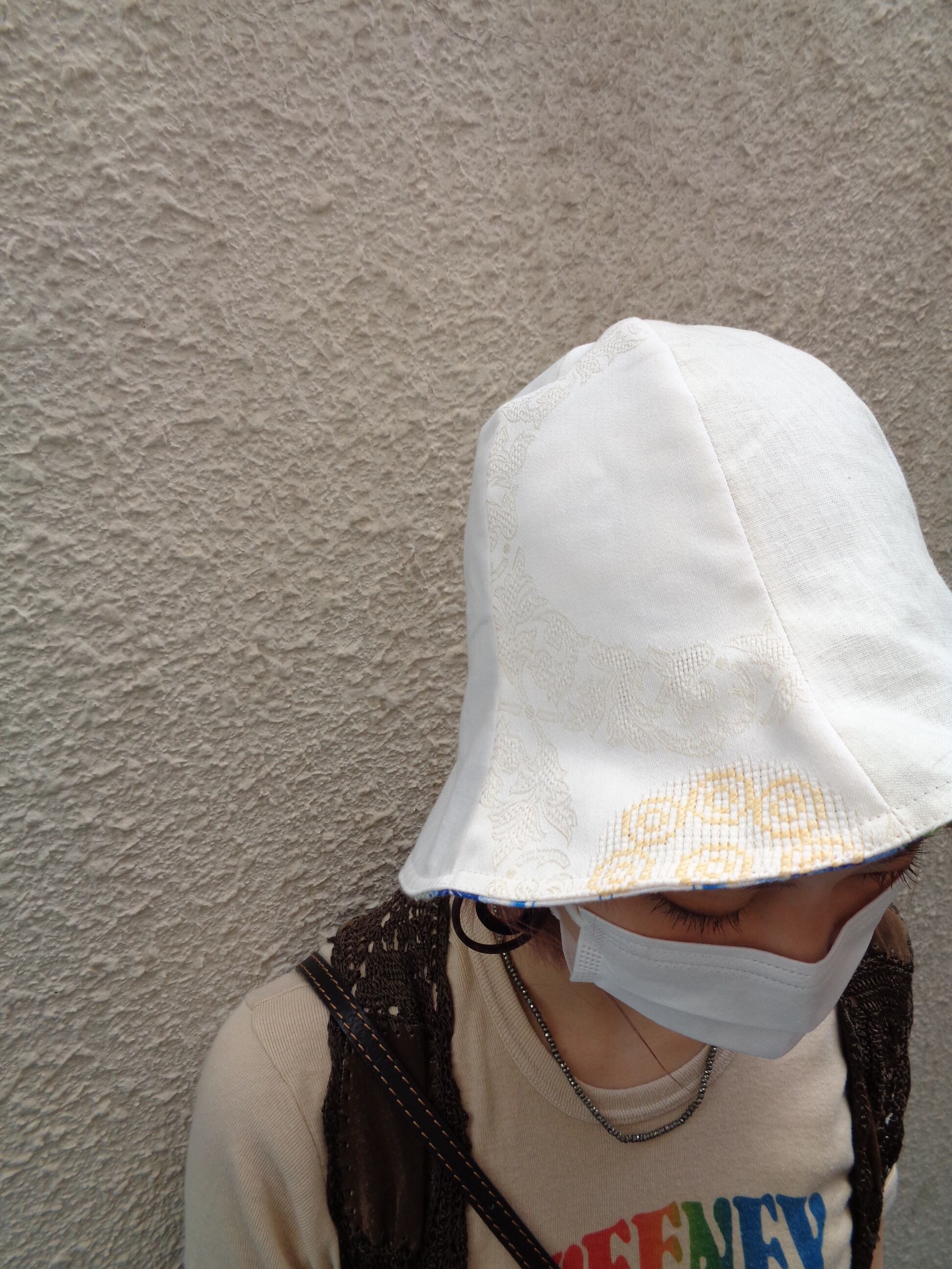 Vintage fabric remake tulip hat / ヴィンテージファブリックリメイク