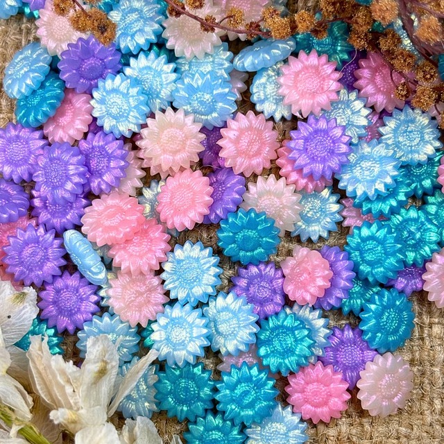 【サンフラワー型】【4種ミックス】キャンディサンフラワーブリリアントディープ【約100粒】#SWBS-CBD