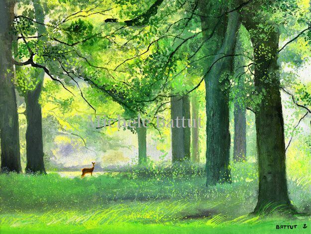 ミッシェル・バテュ作 「フォーシーズン・春」 ミニフレームアート(大