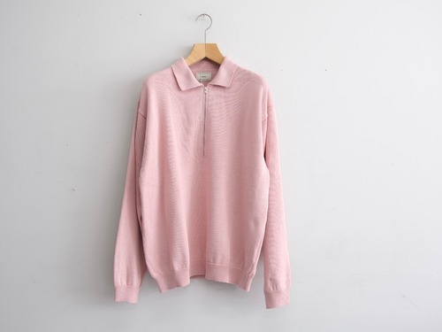 EVCON” COTTON KNIT HALF ZIP PINK“
