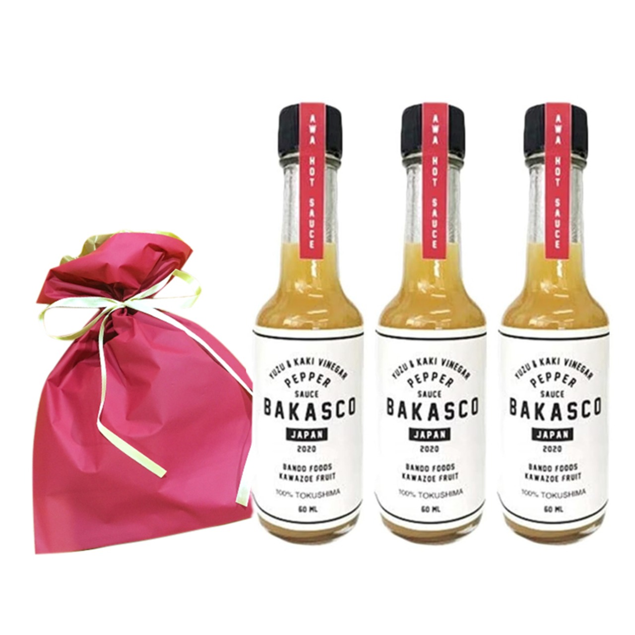 【ギフト袋に入れてお届け！】BAKASCO バカスコ 60ml 3本セット 阪東食品 ペッパーソース 調味料