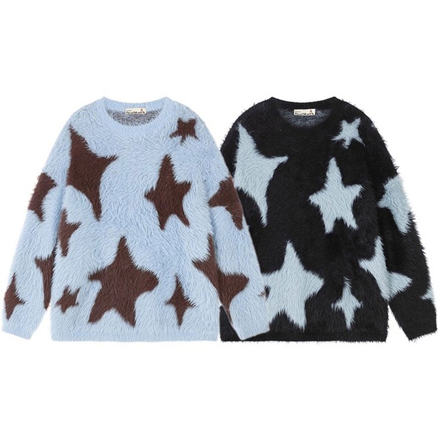 スターシャギーニットプルオーバー 2col   R01218