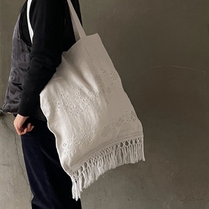 イタリア アンティーク 刺繍リネンバッグ｜jojo No.1/3