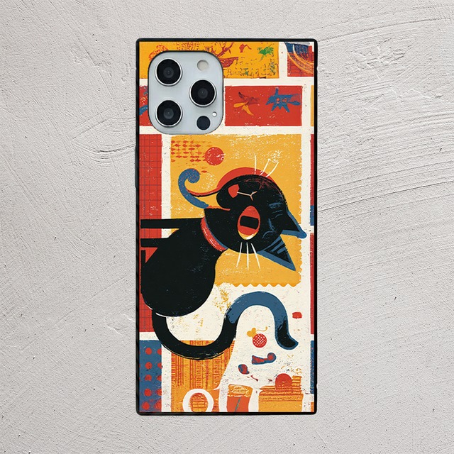 iPhoneケース 黒猫 シンガー 音楽｜ボーカル 北欧レトロ CAT064