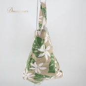 フラダンス 小物 バッグ セキノレーシングスポーツ Hula Hawaii ベージュ系 ティアレ柄 モンステラ柄 トートバッグ 大きめ 大容量 茶 白 緑 ハワイアン アロハ ハワイアンプリント フラ ダンス レッスン おしゃれ 便利 可愛い