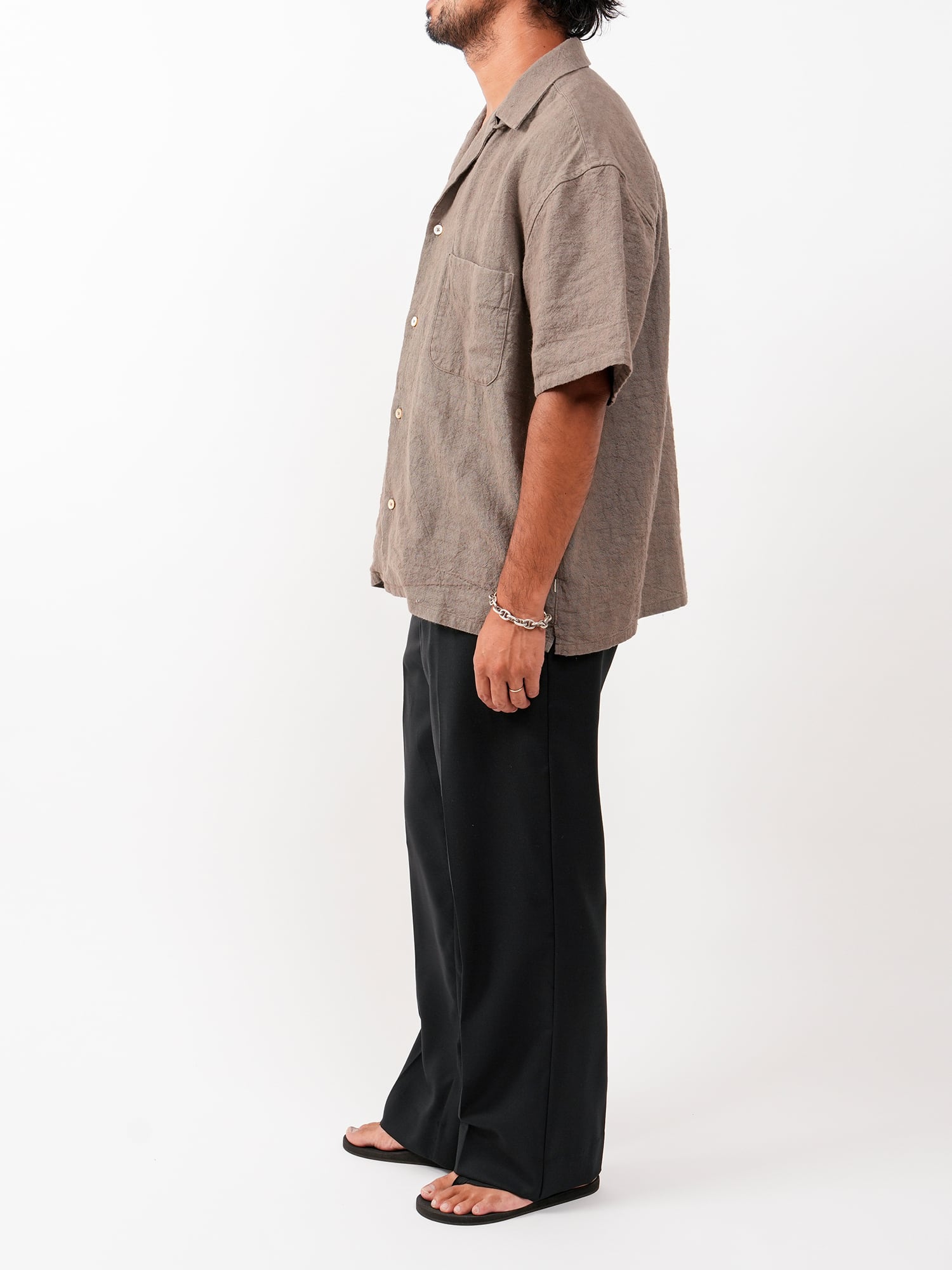 シャツ OVY Hemp Short Sleeve Open Collar brown Hemp Short Sleeve Open Collar Shirt (brown) | OVY