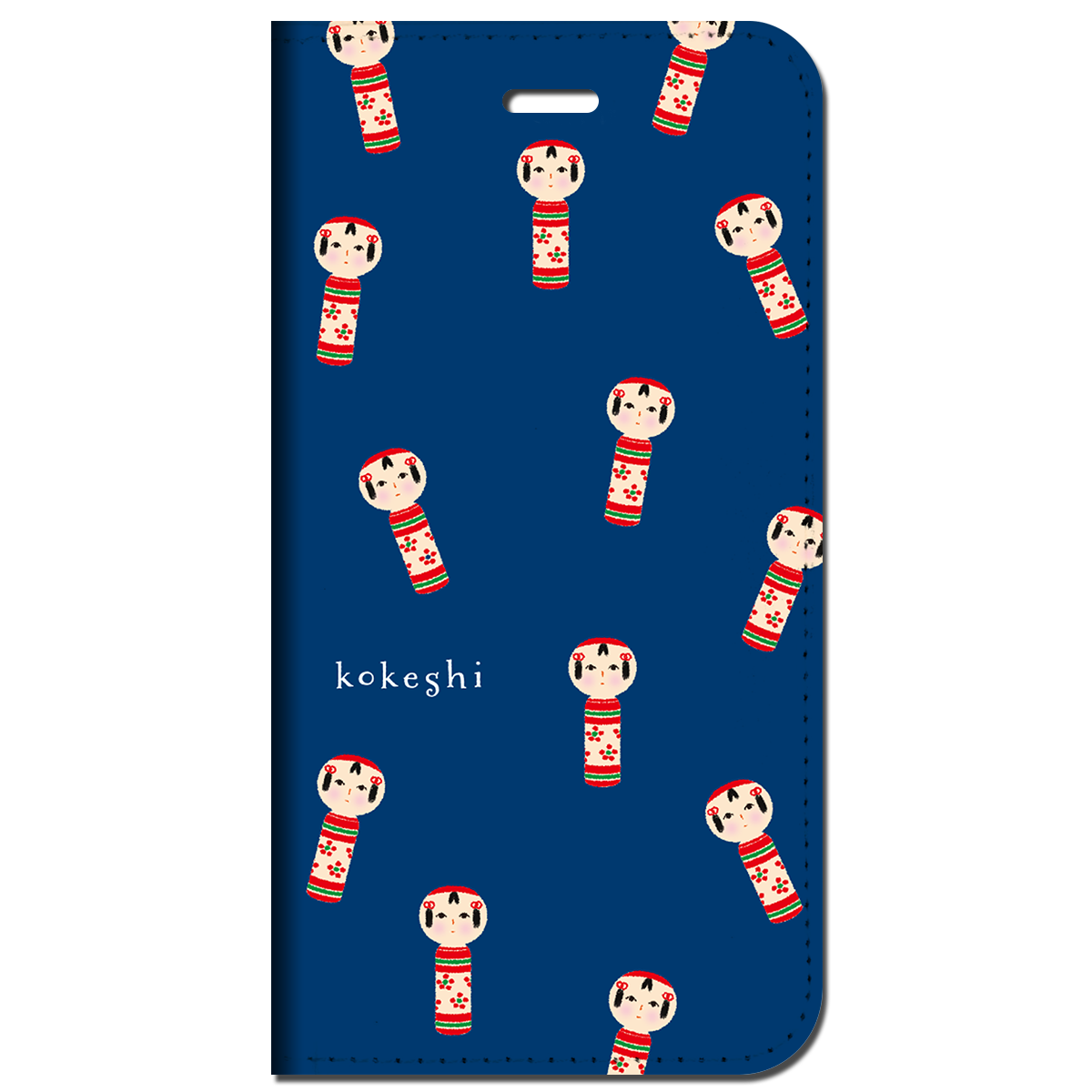 iPhone対応 スマホ 手帳型ケース こけし いっぱい 日本 伝統 【iPhone17 / iPhone16 / iPhone16e / iPhoneSE 他 iPhone各機種対応】 st39