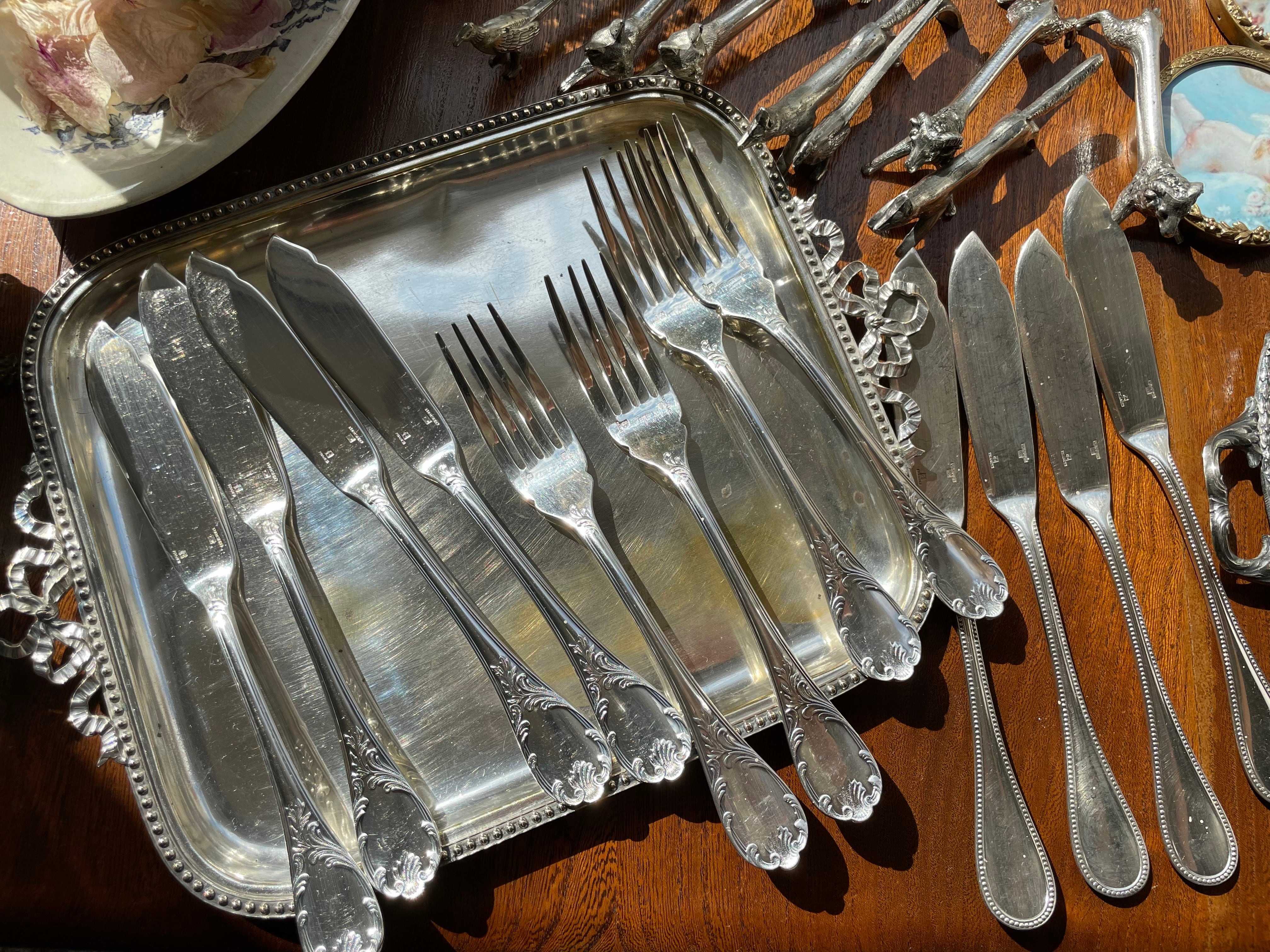 送料込み表示】ref: 1764 アンティーク・Christofle Perles ・ポワソン