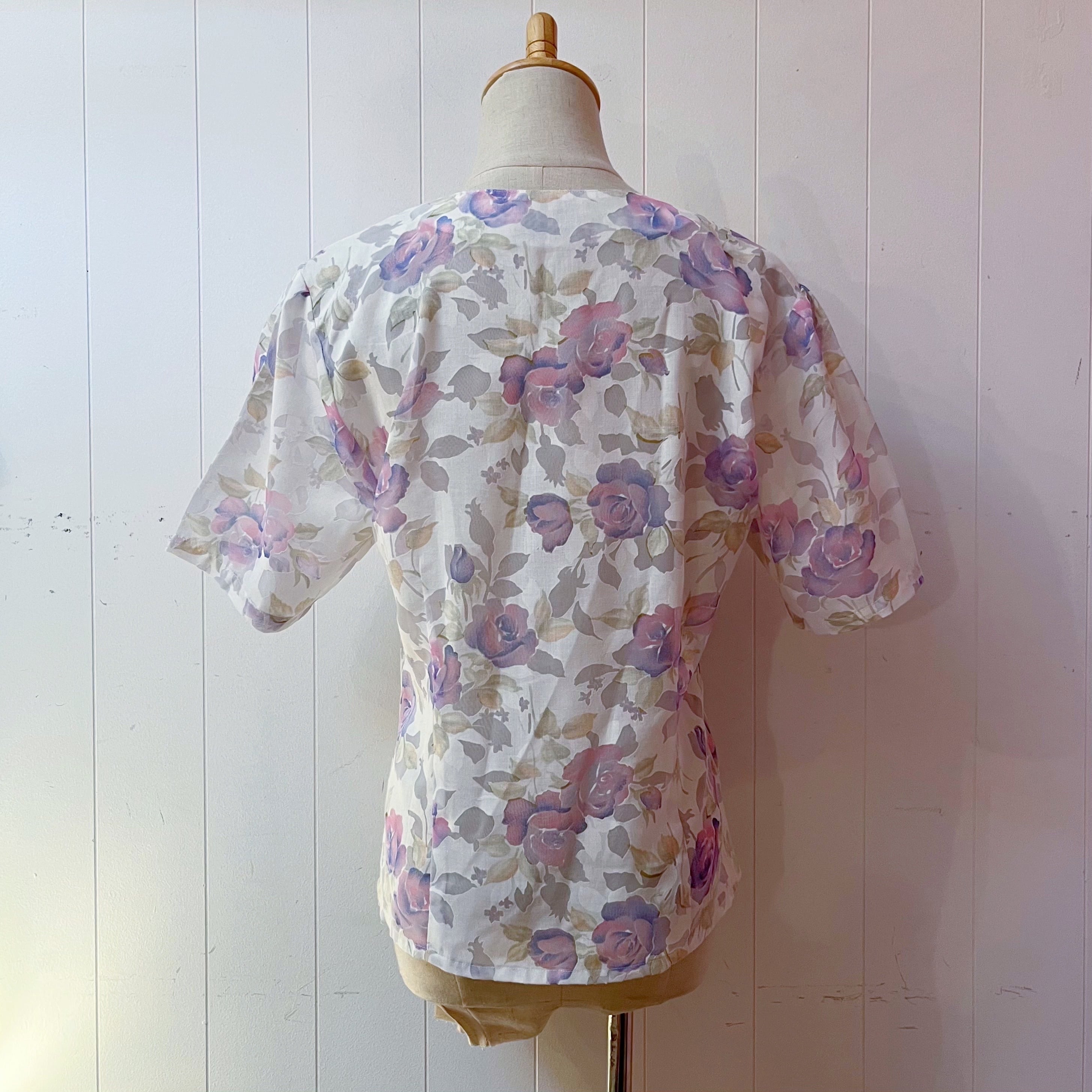 water color rose blouse