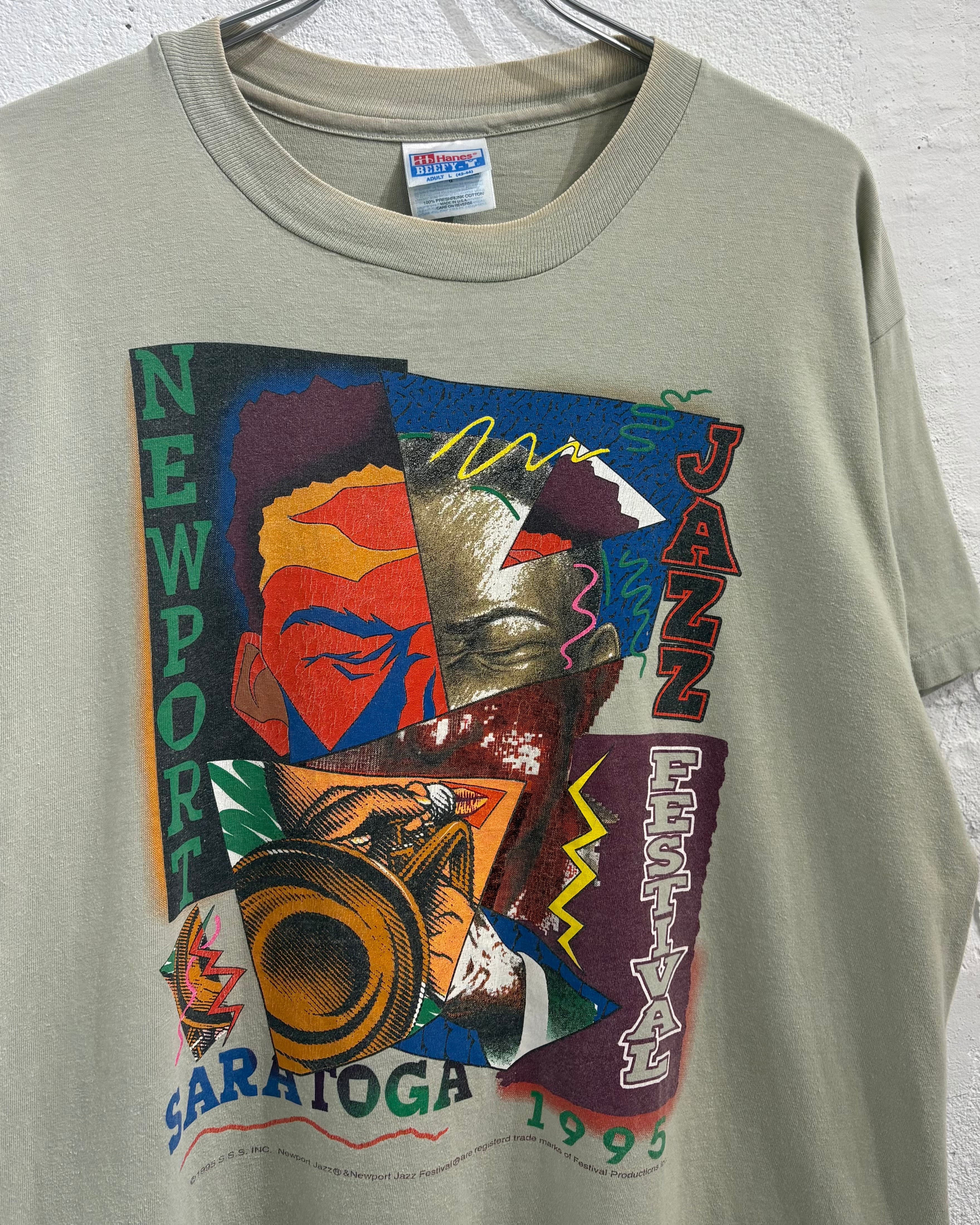 90s Hanes "Jazz Festival" Print S/S Tee USA製