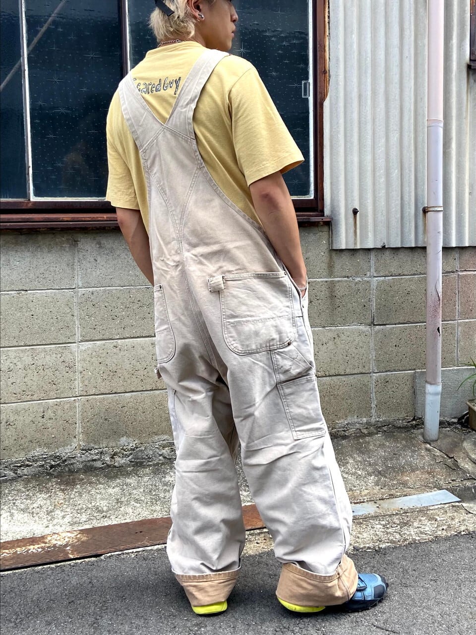 ビッグサイズ 70年代 プリントタグ USA製 Carhartt カーハート ダック地 オーバーオール ダブルニー メンズW44 古着 70s  ヴィンテージ ビンテージ ベージュ キャメル ベージュ 大きいサイズ【オーバーオール】【SS2201-15】 | cave 古着屋【公式】古着通販サイト