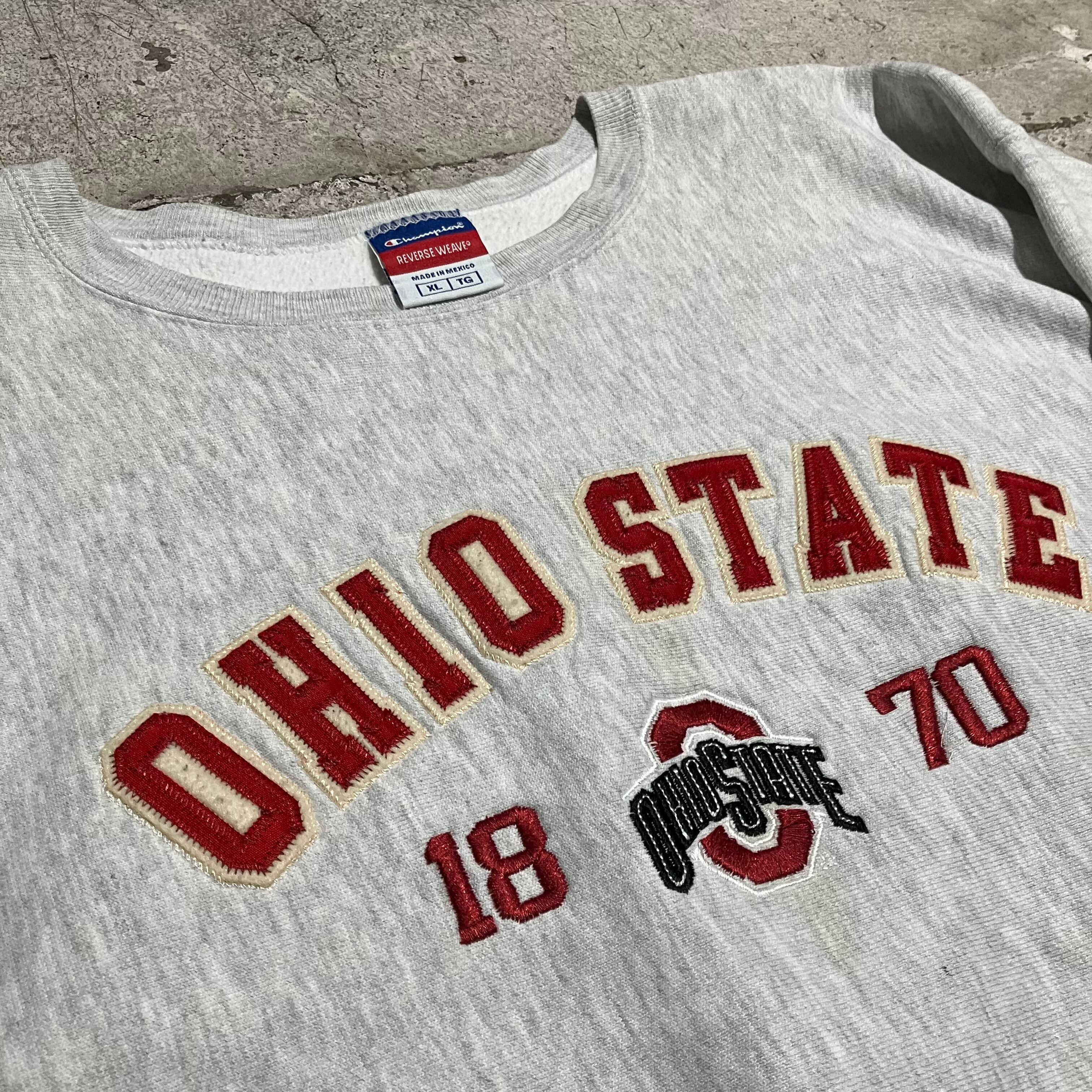 超美品】チャンピオン リバースウィーブ オハイオ Ohio 憎い 刺繍 XL 