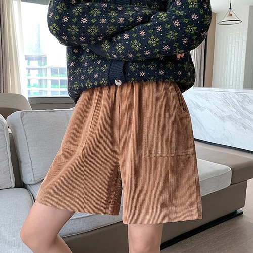 コーデュロイショーツ オータムルーズ薄手ブーツパンツ 靴 シューズ 秋物 ブルマー YY-ファッション6900711311