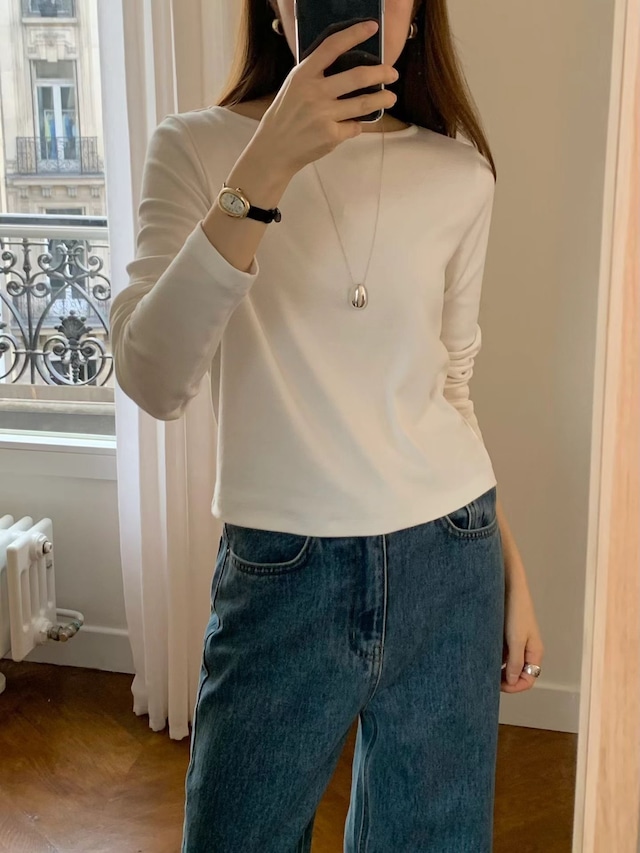 (即納) ounce / Clean long sleeve tee 3color