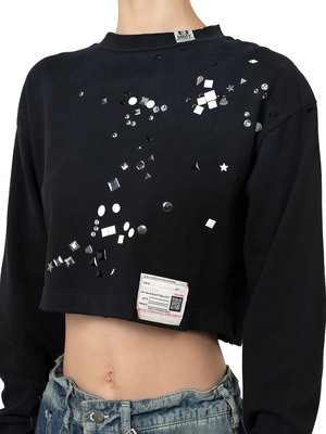 【25AW】Maison MIHARA YASUHIRO ミハラヤスヒロ /  FEmbellished Cropped Long Sleeve T-shirt / Tシャツ