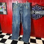 USA製PREMIUM DENIM 虎刺繍デニムパンツ ボタンフライ 赤耳 濃紺