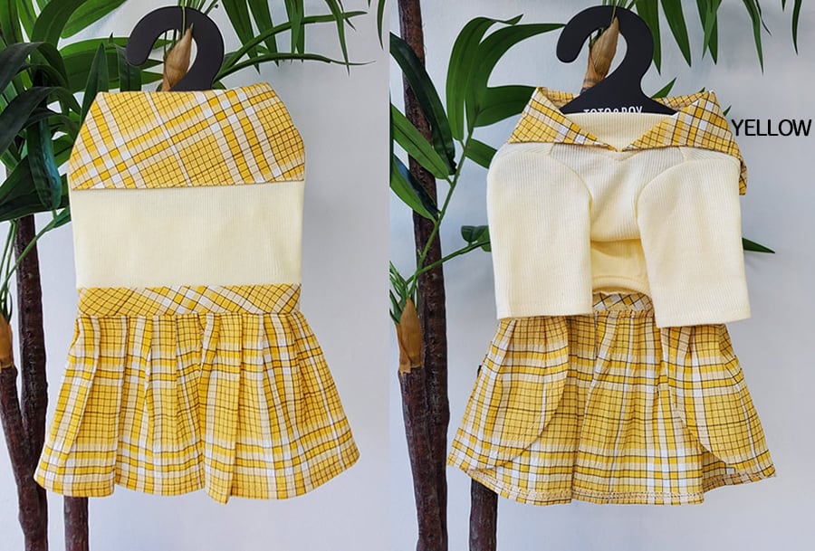 rora check sailor one-piece S ~ XL 3color / 犬服 春夏 ワンピース チェック柄 セーラー服 犬の服 お揃い 可愛い ドッグウェア お出かけ onepiece68