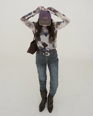 11月上旬ご予約Color-block stretch inner top／White