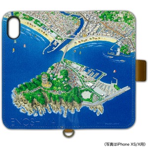 【受注生産】ご当地 地図柄 スマホケース 江ノ島 iPhone XS/X/新SE/8/7/6s/6