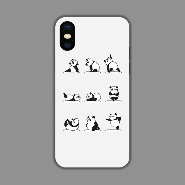 【喵先森シリーズ】★携帯ケース★ パンダ iPhone 13 12 11  iPhoneX XS XR iPhone 7/8 可愛い ホワイト 白い