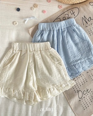 ［at.lilly] ◾ hem frill short pants ♡ˊ˗