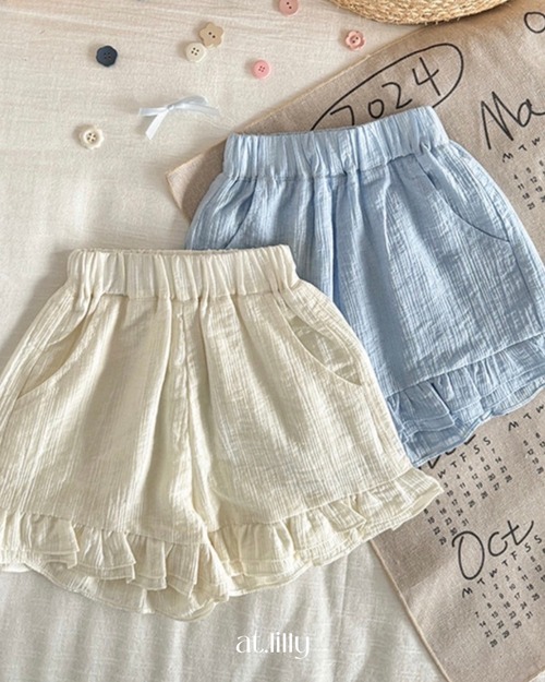 ［at.lilly] ◾ hem frill short pants ♡ˊ˗
