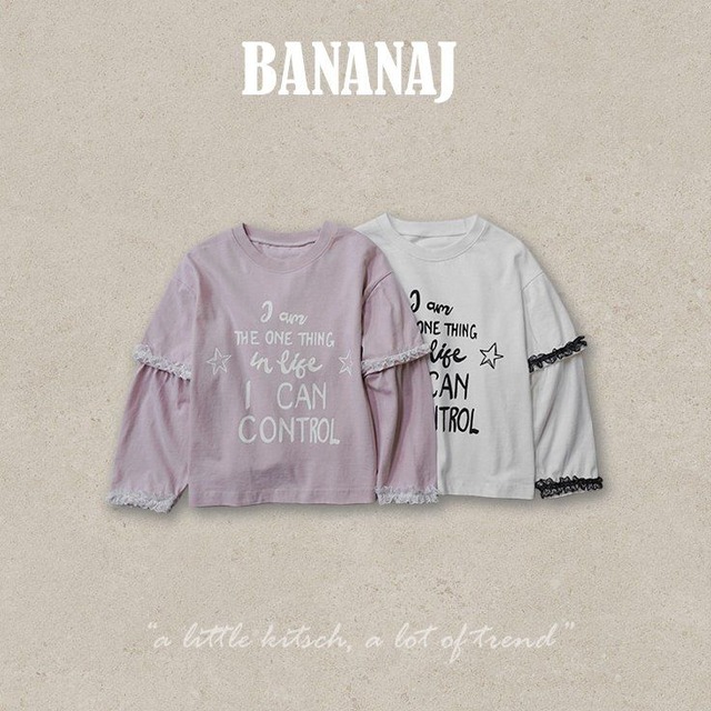【取寄】bananaj｜control layered tee｜コントロールレイヤードTシャツ｜XS-JS｜kids&jr｜26 autumn