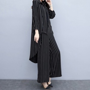 セットアップ パンツスーツ レディース ジャケット スーツ 送料無料 ロングテール ストライプ 切り替え 上下セット パンツ スラックス オフィスカジュアル ビジネス 通勤 オールシーズ フォーマル ママコーデ セレモニー カジュアル きれいめカジュアル 大人女子 無地 春 秋 冬 大人 学生 韓国系 お出かけ 外出 着回し コーディネート 重ね着 休日 特別な日 記念日 普段着 シンプル 細見せ M L XL 2XL 3XL ブラック