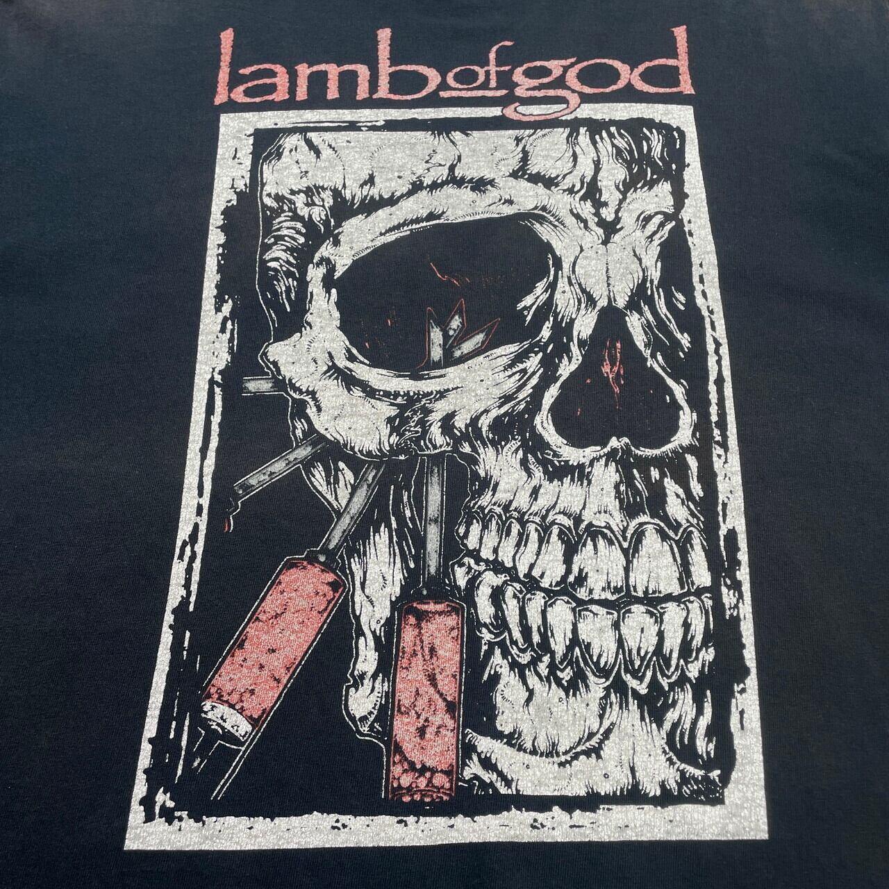 lamb of god ラムオブゴッド バンドTシャツ バンT メンズL 古着 スカル