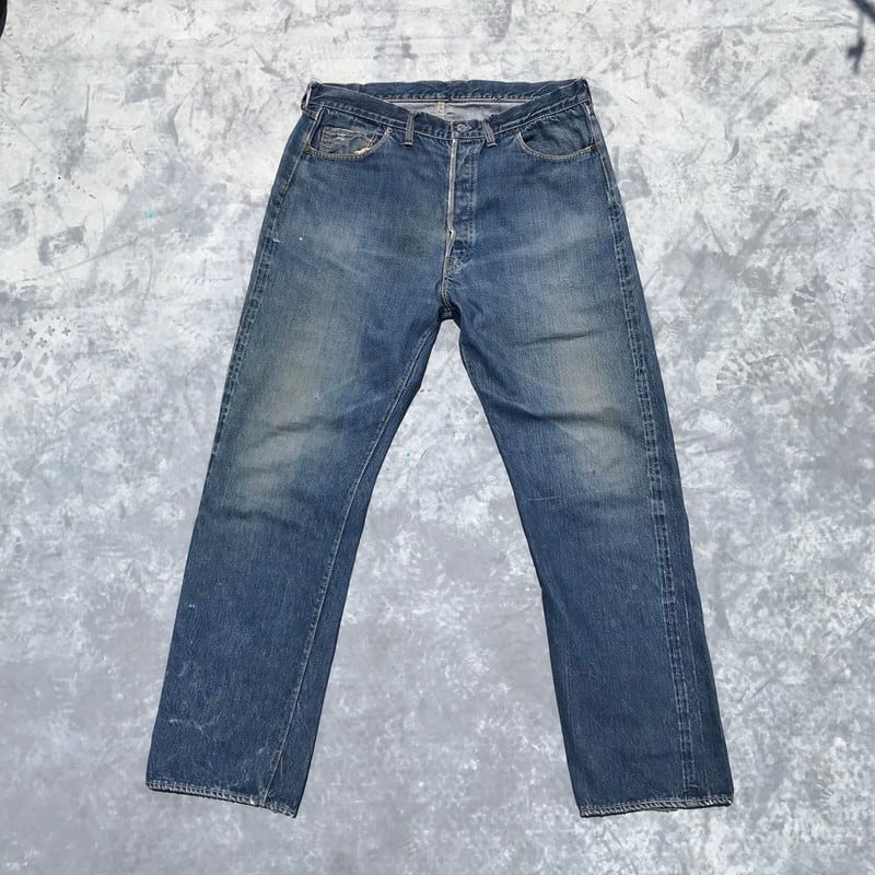 50's 60's LEVI'S 501XX リーバイス 紙パッチギャラ有 足長R 刻印14 隠しリベット BIG E オフセット 55モデル ヴィンテージ オリジナル W38