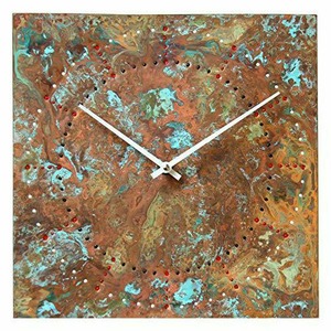 インテリア　メタルクロック Large Square Copper Rustic Wall Clock 12-inch -