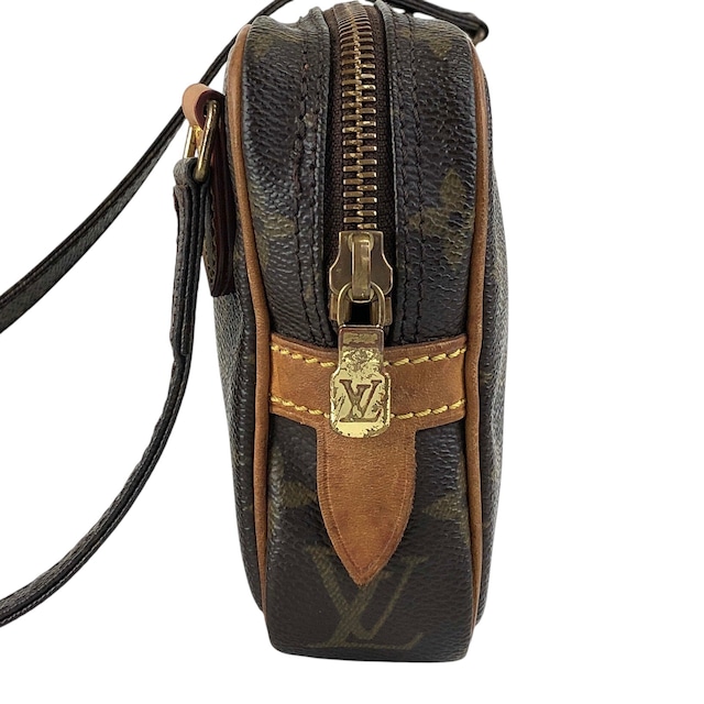 LOUIS VUITTON ルイヴィトン モノグラム ショルダーバッグ ブラウン PVC レザー vintage ヴィンテージ オールド u4jnak
