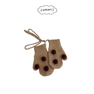 【予約/特典】cocori / Pom-pom knit gloves