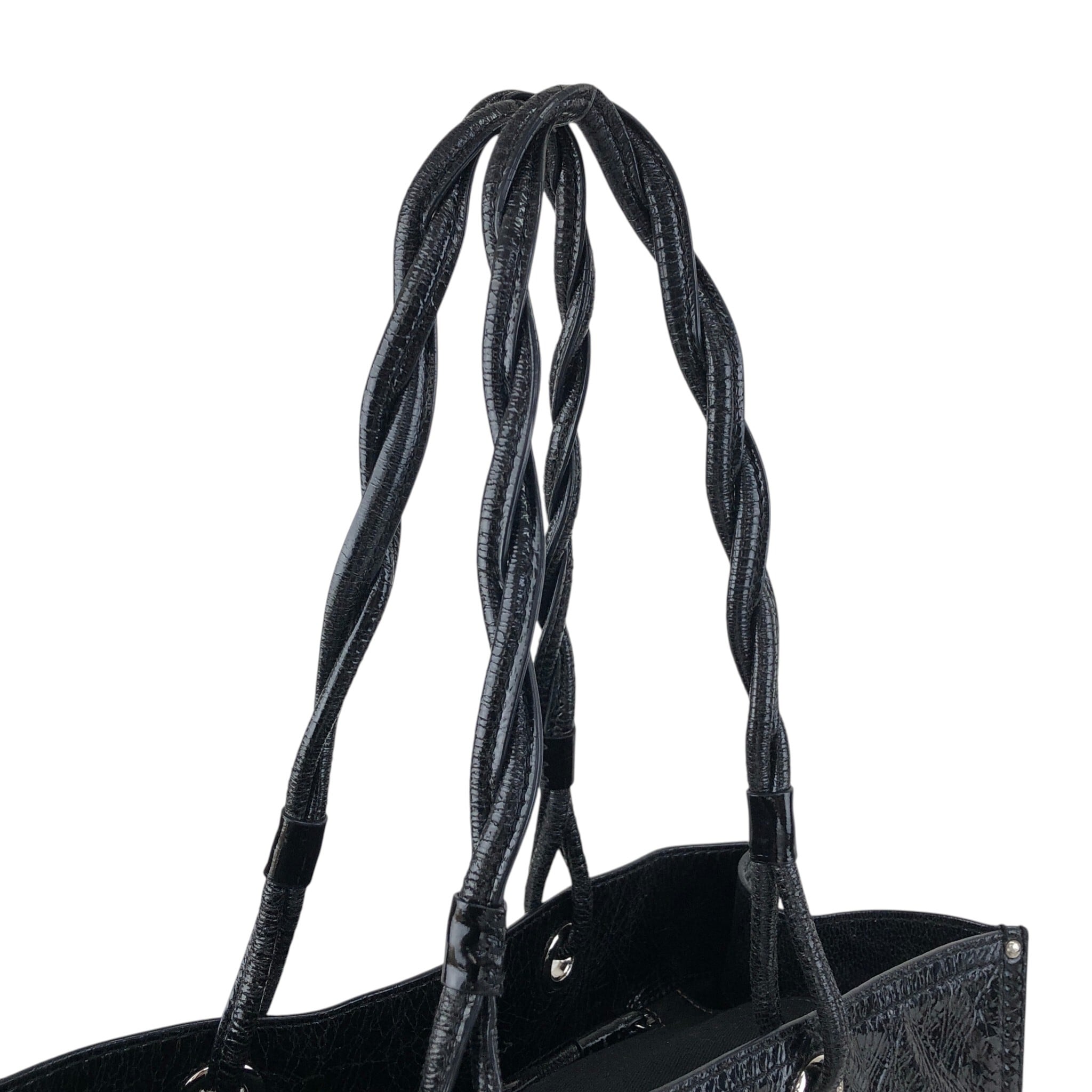 LOEWE ロエベ ハンドバッグ ブラック アナグラム エナメル トート