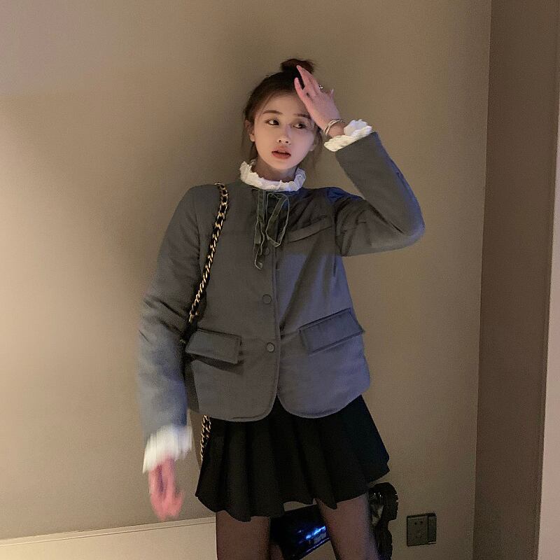 ジャケット レディースウィンタースタイルショート コットン 冬物 ブラックストロベリース14233717136