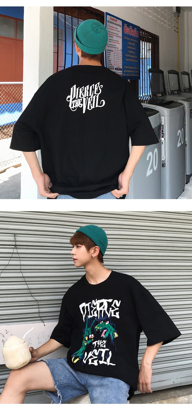 全2色 Tシャツ カットソー プリント カジュアル シンプル