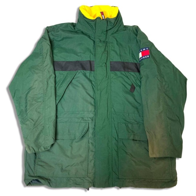 90s トミーヒルフィガー マウンテンパーカー グリーン M Tommy Tommy 