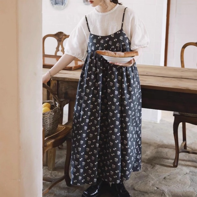 ボタニカルキャミソールワンピース　T0304