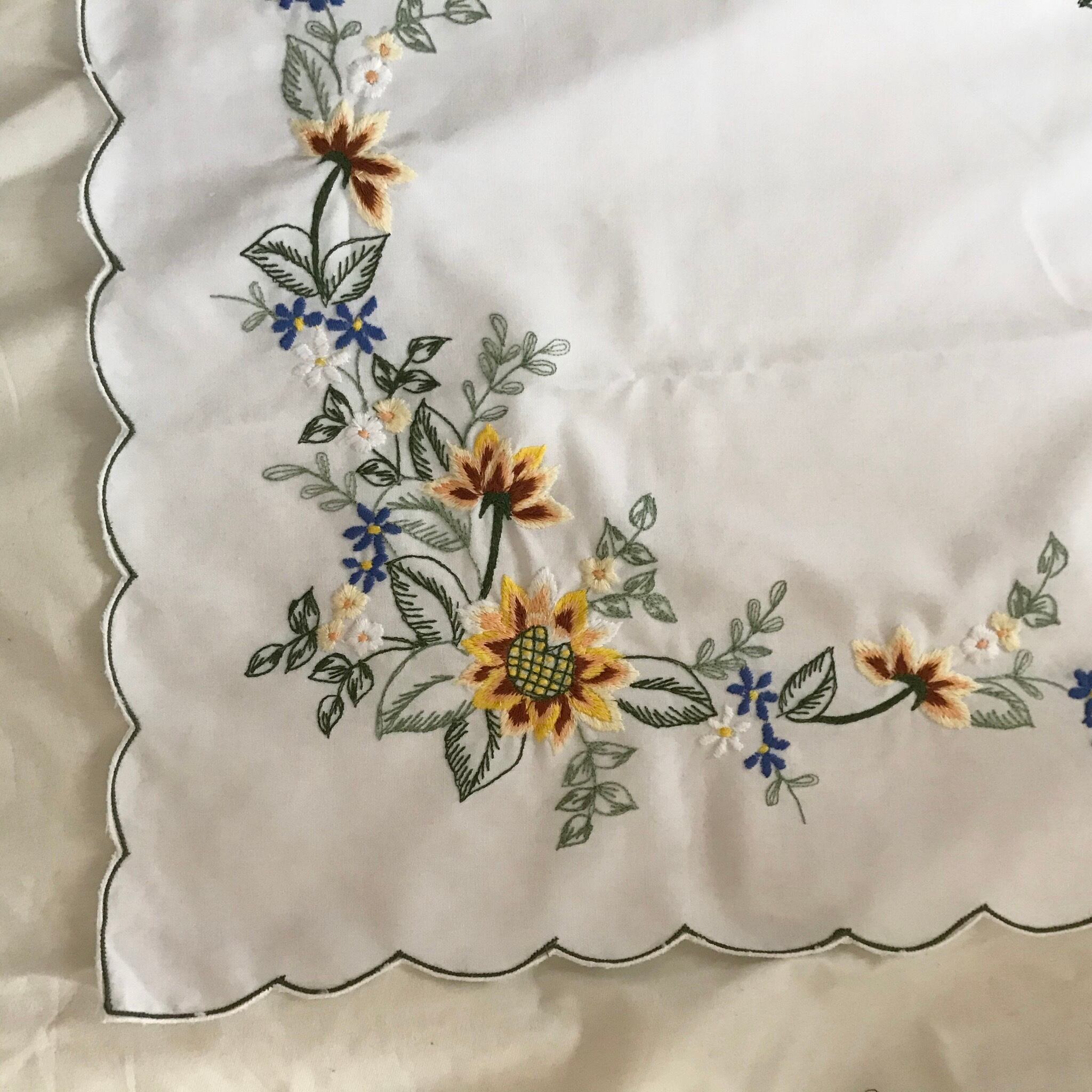 大きな花模様の布