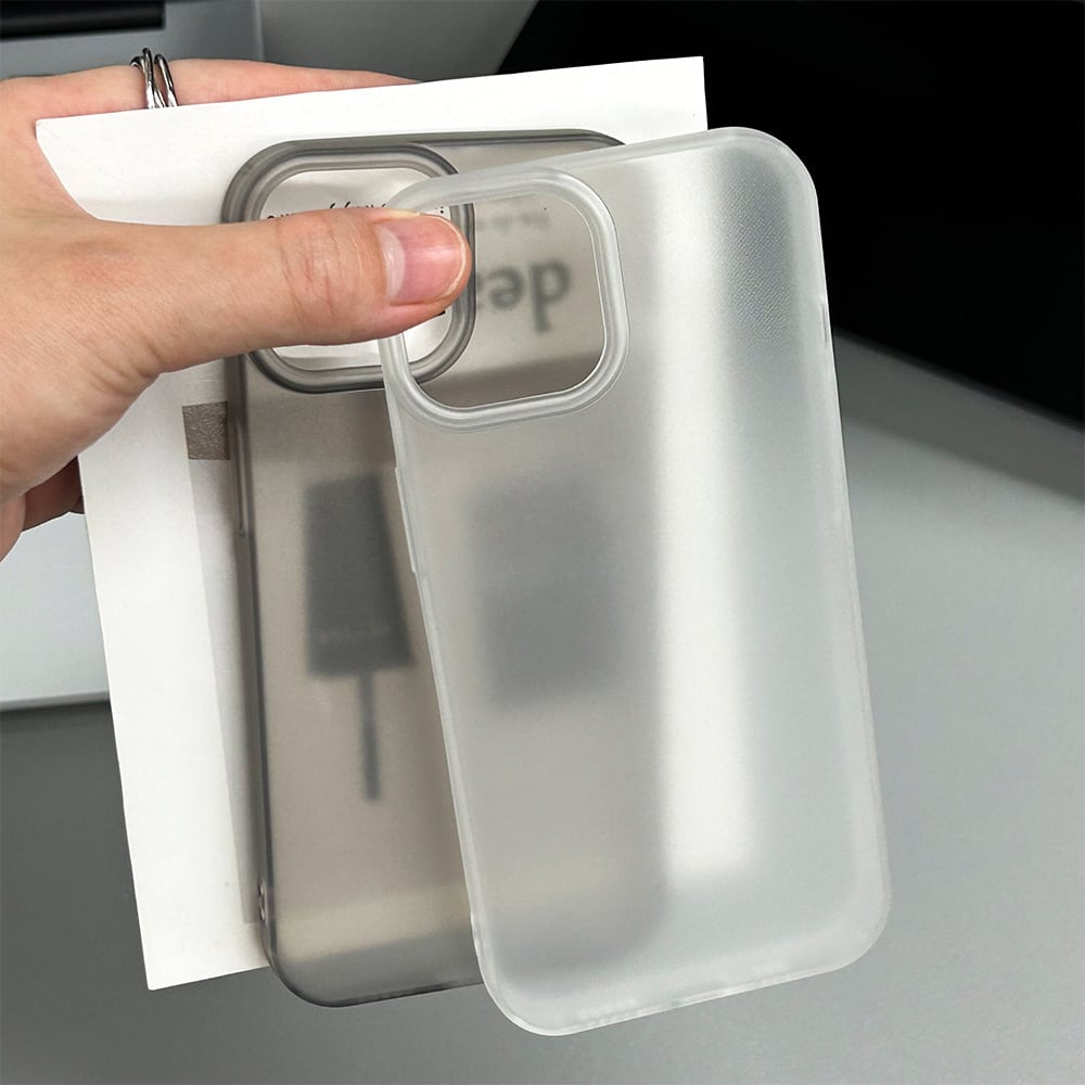 定番人気のマットタイプ◎シンプル つや消しマット仕上げ クリアケース カメラ保護フレーム メンズ 半透明 スマホケース ND-15550