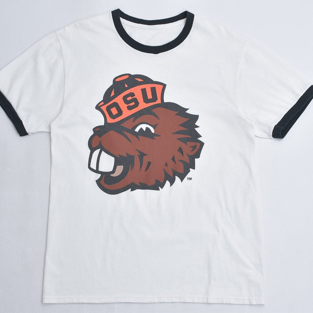 70s unknown カレッジロゴ リンガー Tシャツ グレー 70s unknown カレッジロゴ リンガー Tシャツ グレー