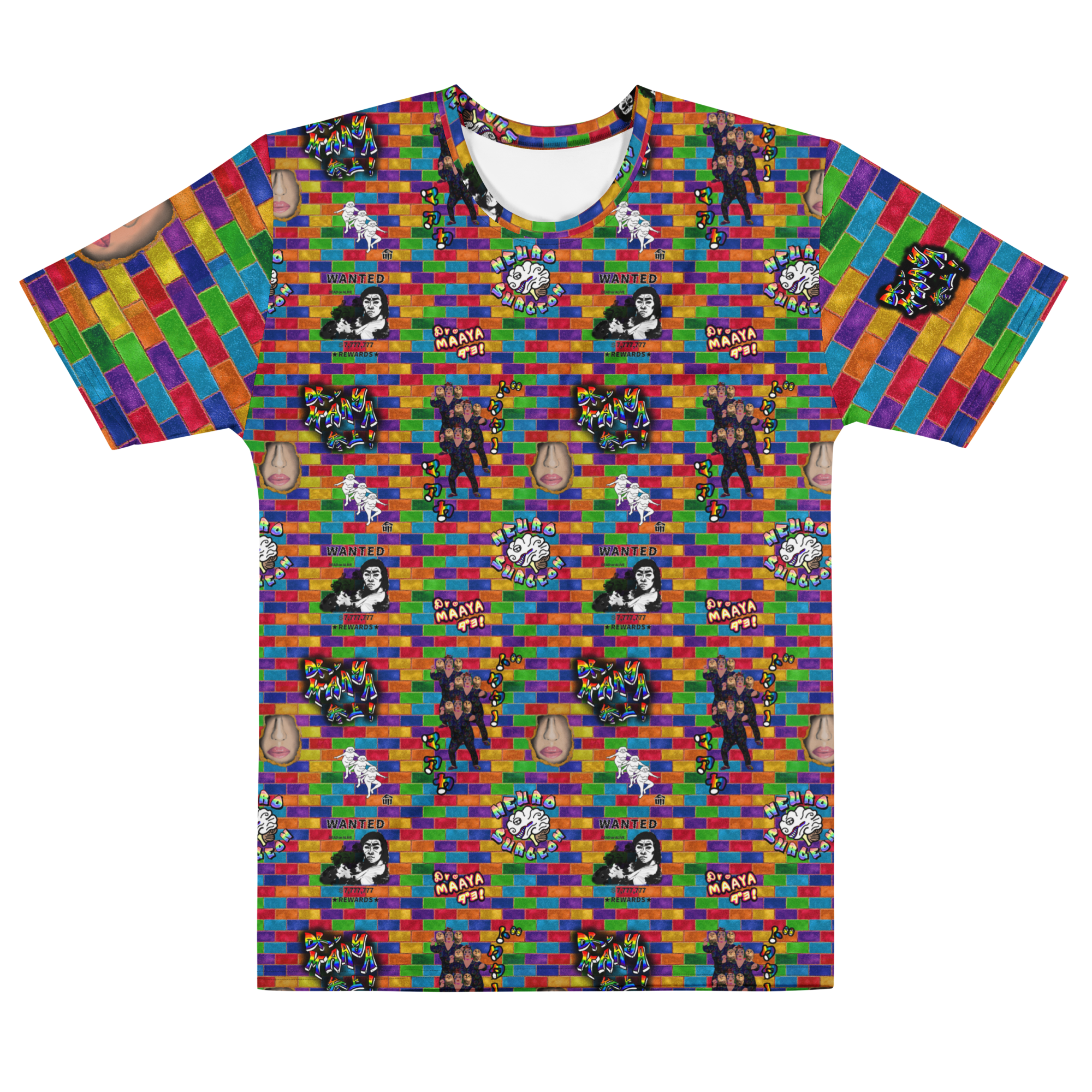 虹色外壁グラフィティ風 Tシャツ | Drまあやデザイン研究所