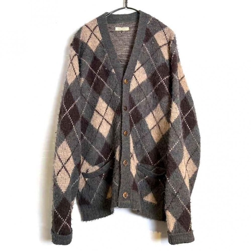 Vintage Argyle Acrylic Cardigan [1960s-]